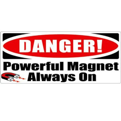 MRI Warning Sticker, Magnet Always On, English or Spanish