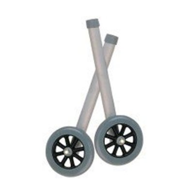 Universal 5" Walker Wheels w/Rear Glide Caps, "Two Sided" Positioning Holes