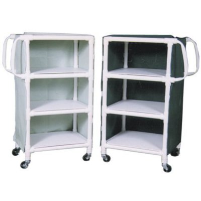 Non-Magnetic MRI PVC Linen/Multi-Use Cart, 3 32"x20" Shelves