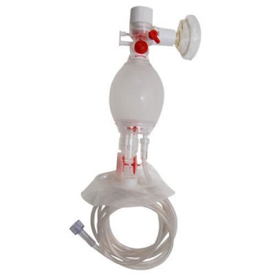 MRI Non-Magnetic Resuscitator Pediatric Bag with Neonate Mask - Disposable, Case of 6