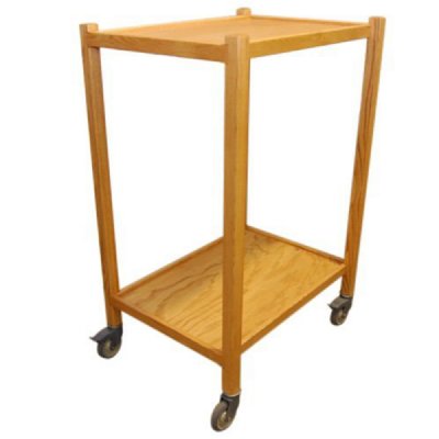 MRI Non Magnetic Oak Universal Cart, 4 Shelves, 2'D x 6'H x 4'W w/4" Casters