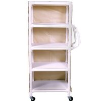 Show product details for Non-Magnetic MRI PVC Linen/Multi-Use Cart, 4 25"x20" Shelves
