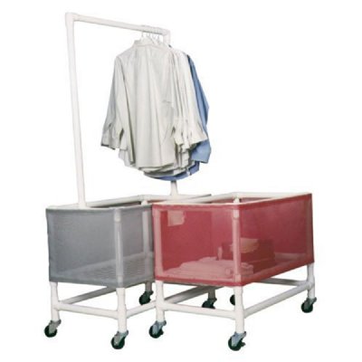 PVC Laundry Basket, 4 1/2 Bushel with Pole Rack