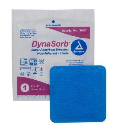 DynaSorb Super Absorbent Dressings - Self-Adherent - Choose Size