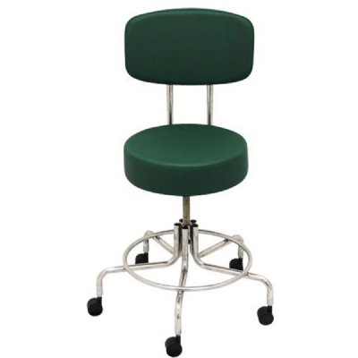 MRI Doctor Stool, Adj 22"-28" Height, w/Casters & Back Rest