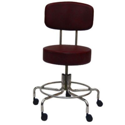 MRI Doctor Stool, Adj 16"-22"  Height, w/Casters & Back