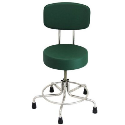 MRI Doctor Stool, Adj 15"-21" Height, w/Rubber Tips & Back Rest