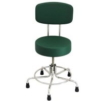 Show product details for MRI Doctor Stool, Adj 15"-21" Height, w/Rubber Tips & Back Rest