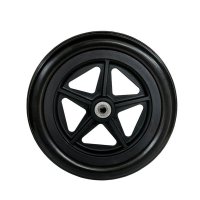 Show product details for Black 8 Spoke Mag 8" x 1", Black Urethane Tire, 5/16" Axle, 1 1/2" Hub Width