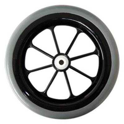 MRI Safe 8" Front Complete Wheel with Plastic Bearings, Non Magnetic